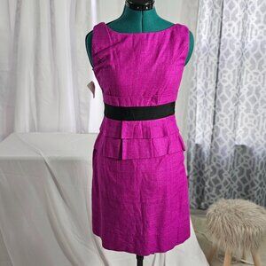 Phoebe Couture NWT $310 Magenta/Black Sheath Dress – Size 4